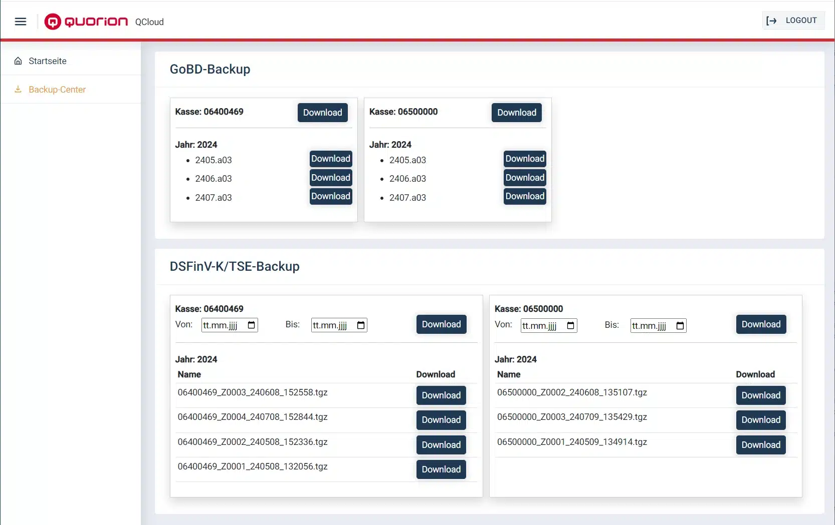 backup kassensystem daten in die Cloud